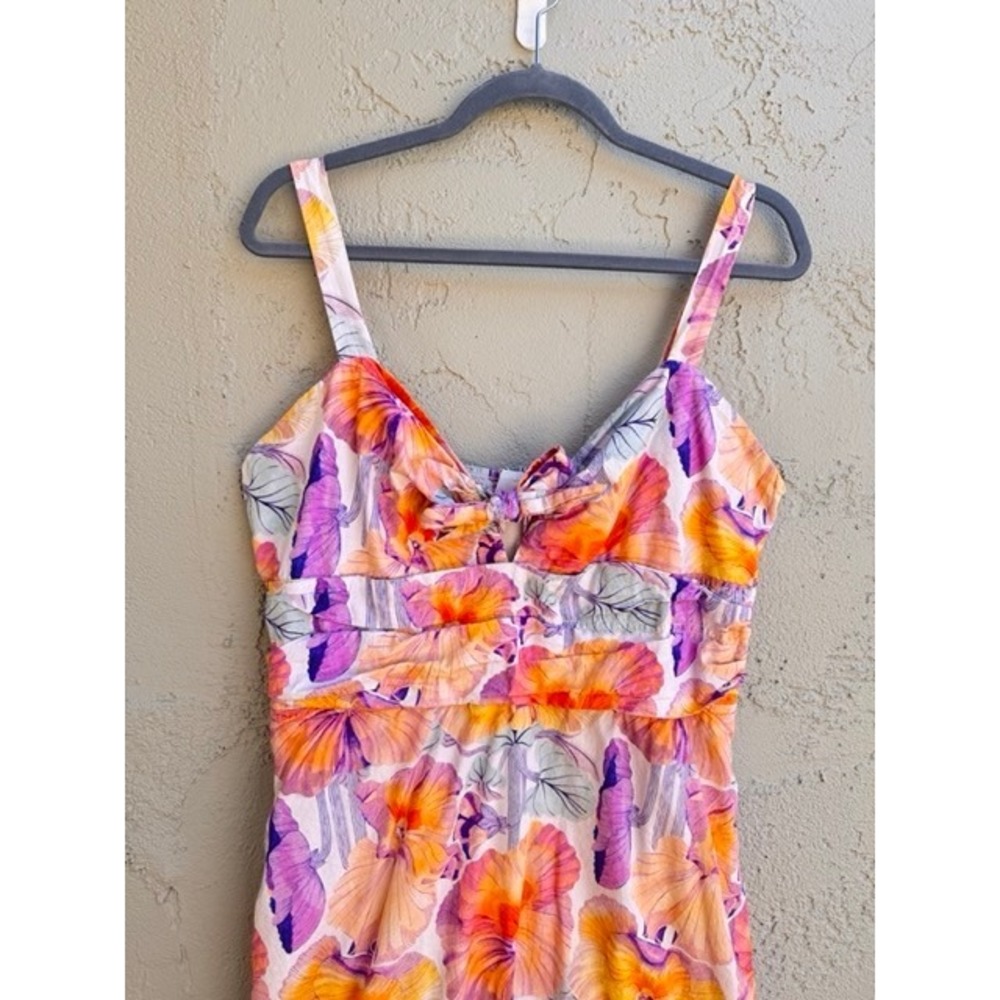 Cecilia Pettersson Anthropologie Vibrant Floral Sleeveless Midi Dress SZ 16 - Picture 3 of 9